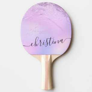 Raquette De Ping Pong Marbre de parties scintillant violet moderne élé