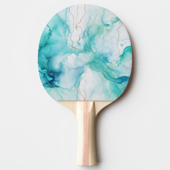 Raquette De Ping Pong Marbre d'encre Mint Aqua (Devant)
