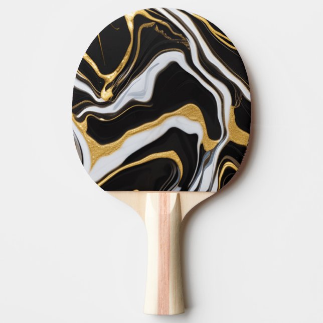 Raquette De Ping Pong Marbre noir et or (Devant)