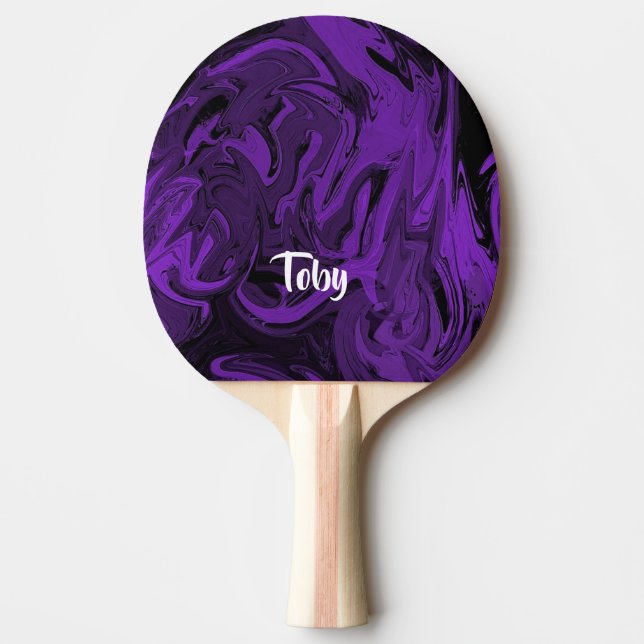 Raquette De Ping Pong Marbre violet et noir poli (Devant)