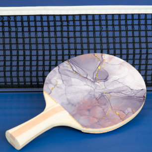 Raquette De Ping Pong Marbre violet et or