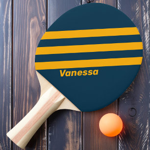 Raquette De Ping Pong Marée Rétro au Clair de Lune Trois Bandes avec Nom