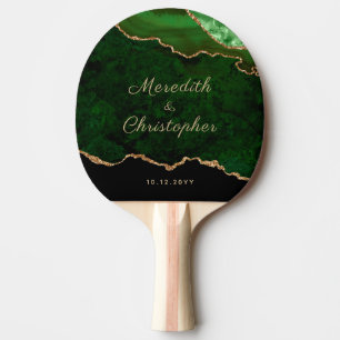 Raquette De Ping Pong Mariage Gold Green Agate