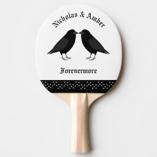 Raquette De Ping Pong Mariage gothique Baiser Ravens Personnalisé
