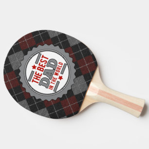 Raquette De Ping Pong Maroon et Jacquard gris Meilleur papa
