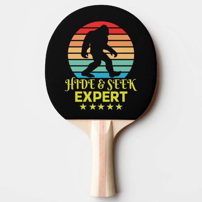 Raquette De Ping Pong Masquer Et Chercher Expert Bigfoot Drôle (Dos)