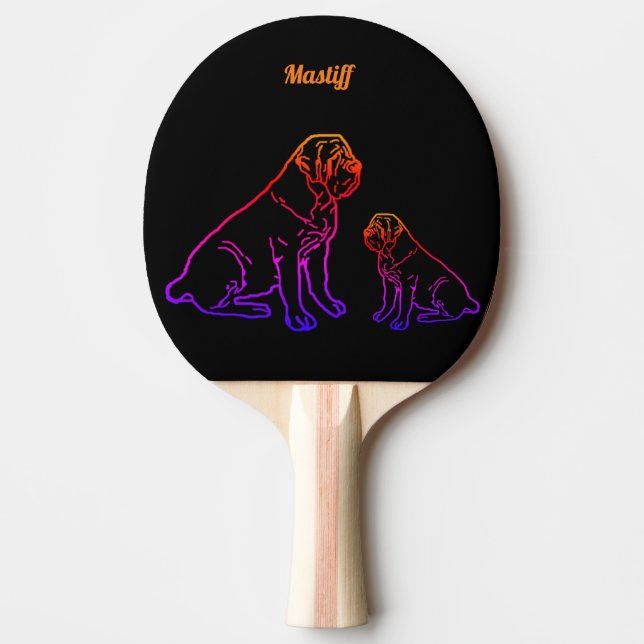 Raquette De Ping Pong Mastiff Anglais Néon Dogue anglais (Devant)
