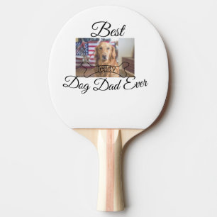 Raquette De Ping Pong Meilleur chien papa jamais ajouter nom de l'animal