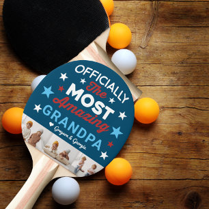 Raquette De Ping Pong Meilleur Grand-Père   Collage de photos lettres à 