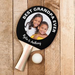 Raquette De Ping Pong Meilleur Grand-Père Jamais Photo Personnalisée Noi