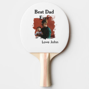 Raquette De Ping Pong Meilleur papa du monde cadeau photo nom simple pou