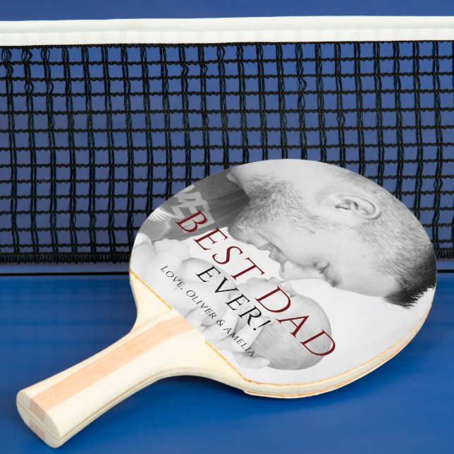 Raquette De Ping Pong Meilleur papa Jamais Photo Keepsaké Fête du Père (Insitu)
