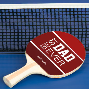 Raquette De Ping Pong Meilleur Papa Personnalisé Nom Rouge