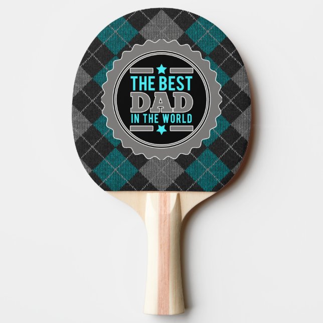 Raquette De Ping Pong Meilleur papa sur le Jacquard mondial (Dos)