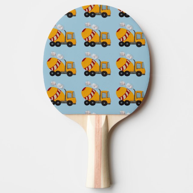 Raquette De Ping Pong Mélangeur concret jaune et rouge fait sur commande (Devant)