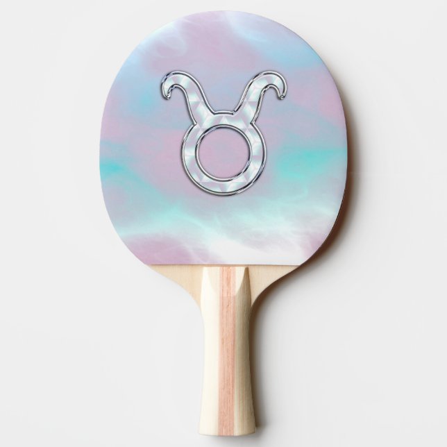 Raquette De Ping Pong Mère de style perle Taurus Zodiac Horoscope (Dos)
