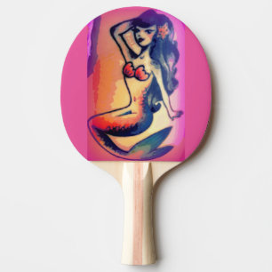Raquette De Ping Pong mermaid aux cheveux bruns