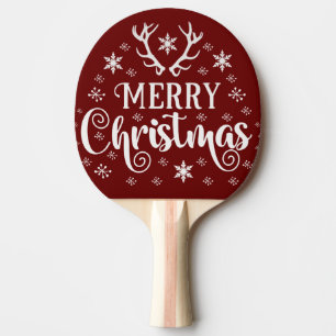 Raquette De Ping Pong Merry Christmas Snowflakes