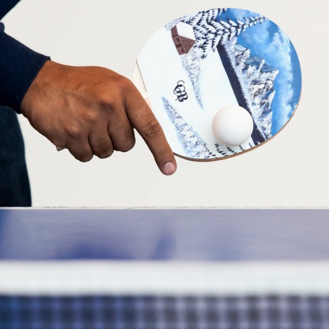 Raquette De Ping Pong Merveille d'hiver avec texte (Insitu)