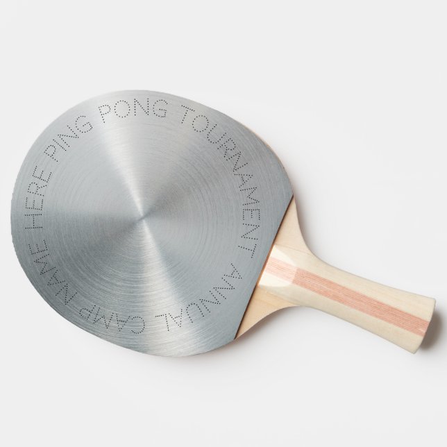 Raquette De Ping Pong Métal argenté personnalisé (Dos Côté)