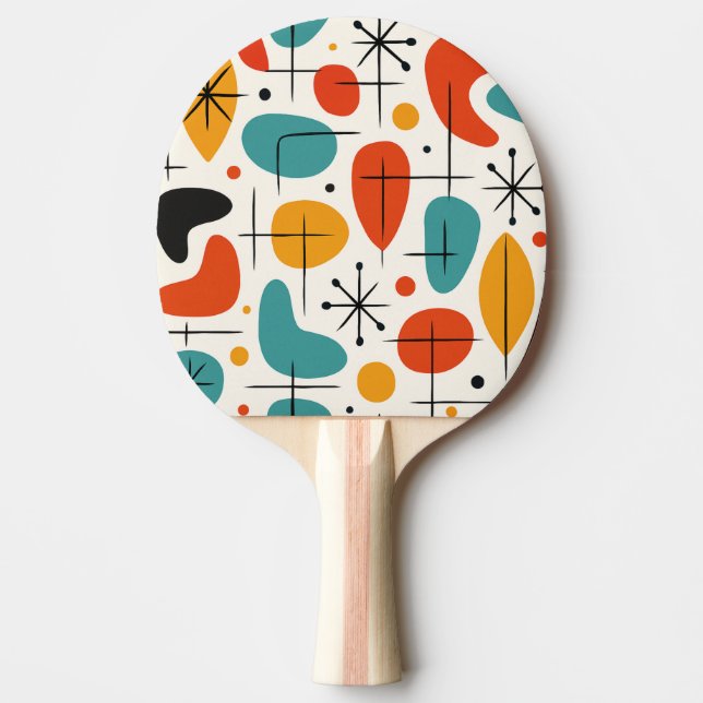 Raquette De Ping Pong Mid Century Modern Starburst Pattern (Devant)