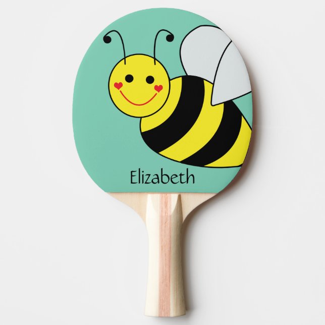 Raquette De Ping Pong Mignon gaffez l'abeille personnalisée (Devant)