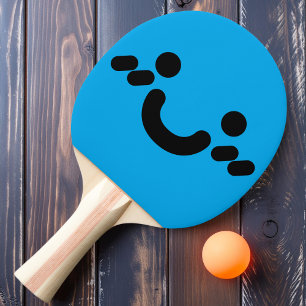 Raquette De Ping Pong Mignonne Smiley Face Bleu Ping Paddle