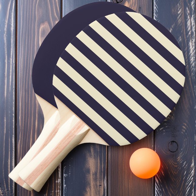 Raquette De Ping Pong Minuit Ocean Polo Stripes et Solide (Créateur téléchargé)