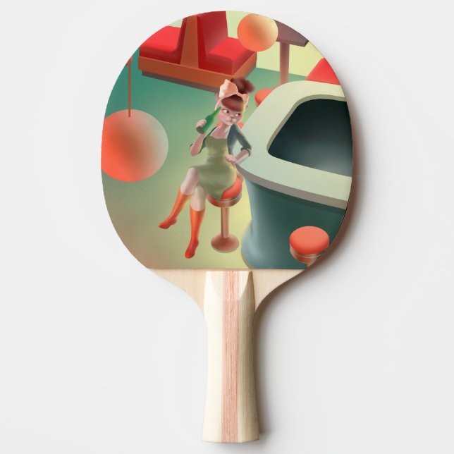 Raquette De Ping Pong Miss Meow - Late Night Bar Series (Devant)
