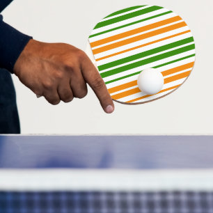 Raquette De Ping Pong Modèle à rayures verticales orange vert blanc