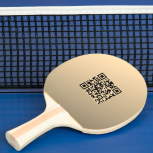 Raquette De Ping Pong Modèle de code QR immédiatement modifiable   Or Fa