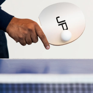 Raquette De Ping Pong Modèle Monogramme élégant personnalisé Argent glam