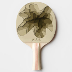 Raquette De Ping Pong Moderne Abstrait Personnalisé Marron Sépia