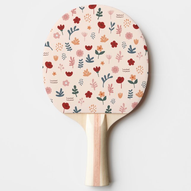 Raquette De Ping Pong Moderne Cute Motif esthétique Fleur (Devant)