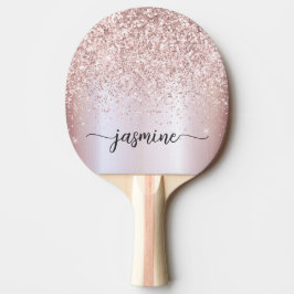 Raquette De Ping Pong Moderne écriture personnalisée avec paillettes en 