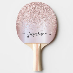 Raquette De Ping Pong Moderne écriture personnalisée avec paillettes en 