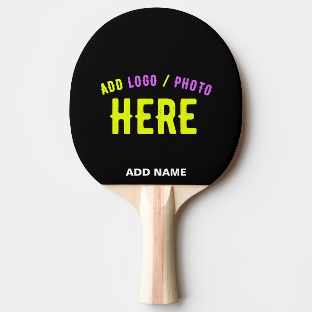 RAQUETTE DE PING PONG MODERNE ET MODERNE PERSONNALISABLE NOIR VÉRIFIÉ (Devant)