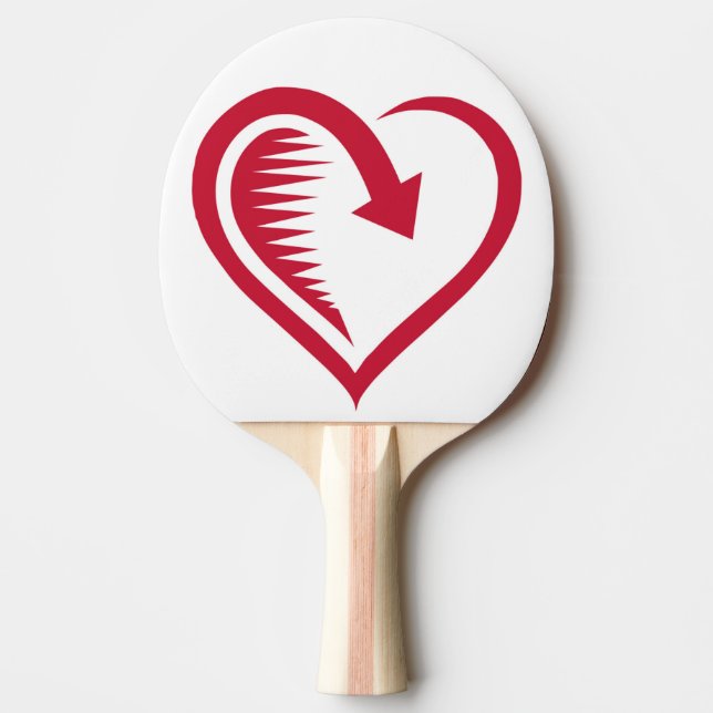 RAQUETTE DE PING PONG "MON AMOUR EST RETOURNÉ" COEUR (Devant)