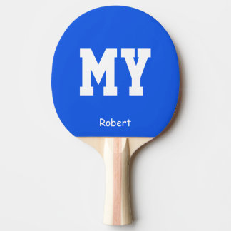 Raquette De Ping Pong Mon nom bleu Personnalisé