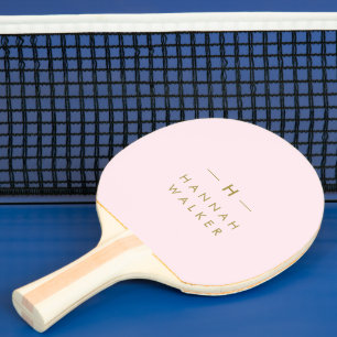 Raquette De Ping Pong Monogram Blush   Elegant Gold Minimum