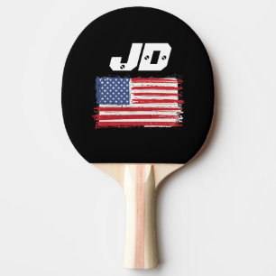 Raquette De Ping Pong Monogramme américain patriotique hommes