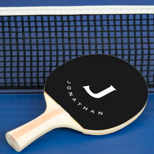 Raquette De Ping Pong Monogramme classique noir minimal