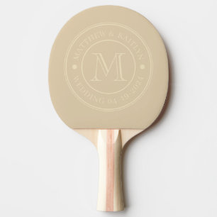 Raquette De Ping Pong Monogramme de mariage dune de sable du milieu du s