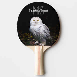 Raquette De Ping Pong Monogramme de nom personnalisé de majestueuse chou