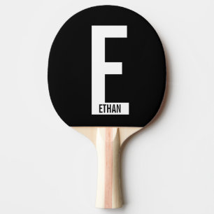 Raquette De Ping Pong Monogramme et nom personnalisés modernes