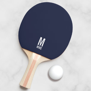 Raquette De Ping Pong Monogramme et nom personnalisés modernes