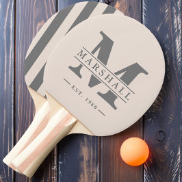 Raquette De Ping Pong Monogramme et nom superposition découpe Sandcastle