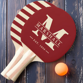 Raquette De Ping Pong Monogramme et nom superposition Polo Deep Cranberr