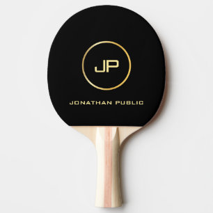 Raquette De Ping Pong Monogramme Gold personnalisé Élégant Modèle no