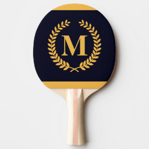 Raquette De Ping Pong Monogramme Golden Laurel Wreath